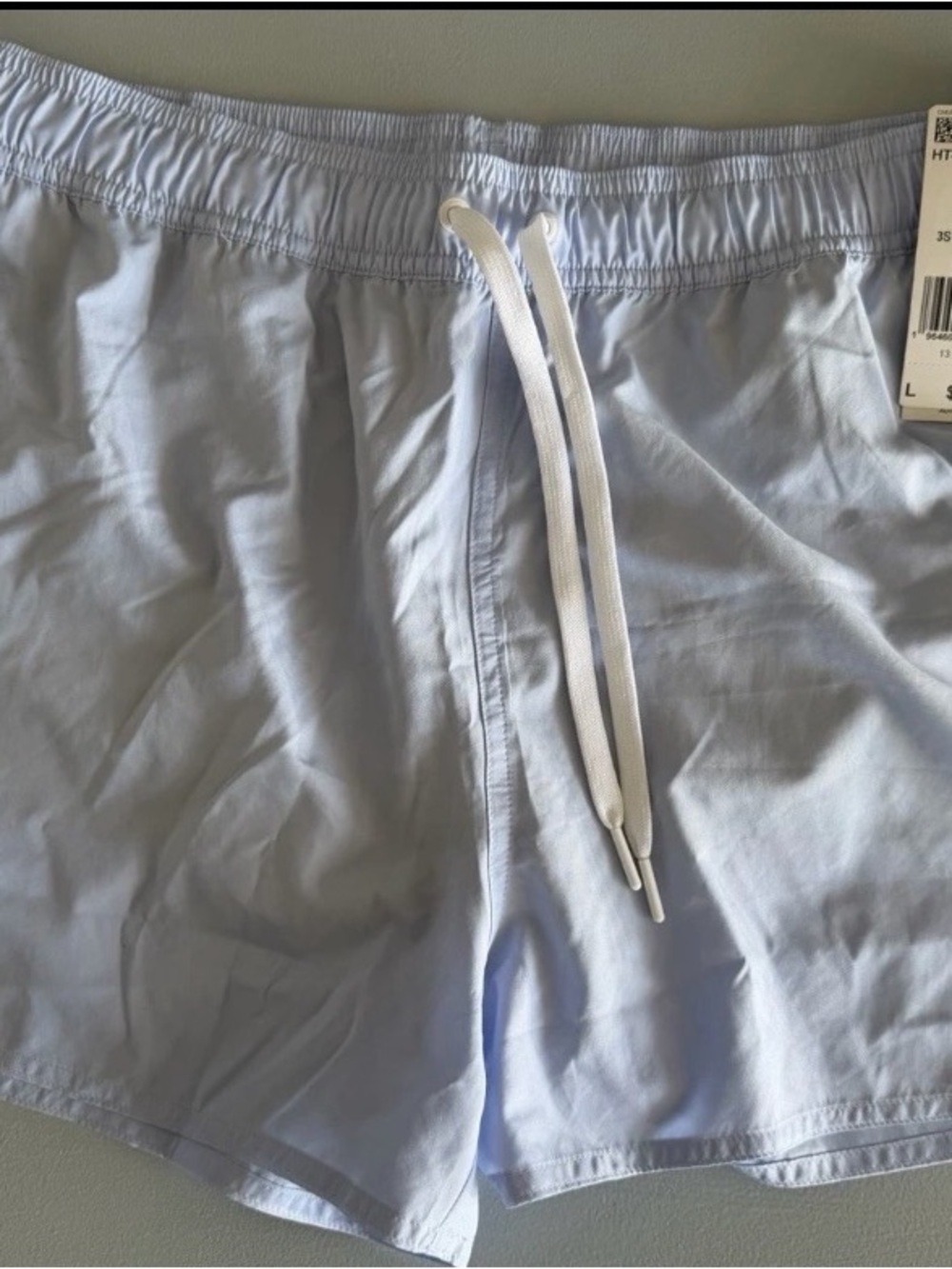 Adidas Mens Swim Trunks Size Large NWT Light Blue 3-Stripes CLX Shorts Mesh Line
